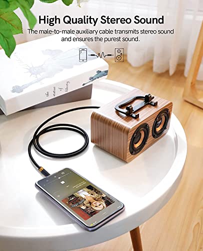 Aux Cord, Audiophile 3.5mm Stereo Audio Cable [2m (6.5 Feet), Silvered-Plated Copper core], Unbreakable and Great for Laptop, Tablets, Headphones, Cars and More. - size: 2m (6.5 Feet), style: 3.5mm straight to straight