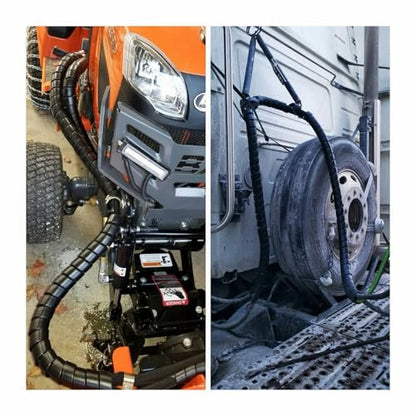 Spiral Wrap Cable Protector - 2.0" OD x 10' Pre-Cut Lengths - Safe Hose Protector to Avoid Wear and Extend Life for Hydraulic Pneumatic Hoses