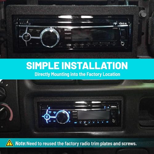 NuIth Single Din Radio Installation Dash Kit W/Radio Wiring Harness for 1974-2003 Chrysler/Dodge/Jeep, Single Din Radio Mounting Plate for Aftermarket Radio Mounting (Dash KIT W/Radio Wire)