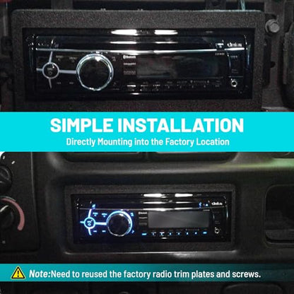 NuIth Single Din Radio Installation Dash Kit W/Radio Wiring Harness for 1974-2003 Chrysler/Dodge/Jeep, Single Din Radio Mounting Plate for Aftermarket Radio Mounting (Dash KIT W/Radio Wire)