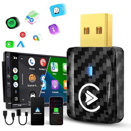 MSXTTLY 2in1 Wireless Carplay Adapter, Android Auto Wireless Adapter