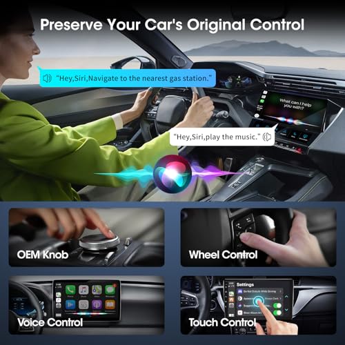 Wireless Carplay Adapter for iPhone, Convert Wired to Apple Carplay Wireless Adapter, Mini Size with Bluetooth 5.3 WiFi 5.8 GHz, Plug and Play, Connection Stable No Delay, White - color: White