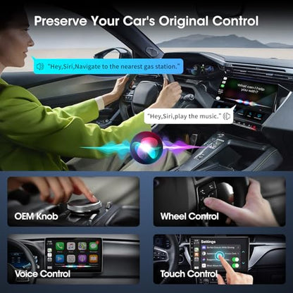 Wireless Carplay Adapter for iPhone, Convert Wired to Apple Carplay Wireless Adapter, Mini Size with Bluetooth 5.3 WiFi 5.8 GHz, Plug and Play, Connection Stable No Delay, White - color: White