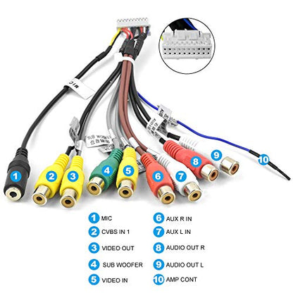 for Android Car Radio Stereo Power Cable RCA Video Audio CAM in Adapter USB Cables GPS Antenna Aftermarket Android Radio Accessory Harness Kit Set 16pin Test Power on Cable - style: Radio Accessories Set with 16PIN Cable