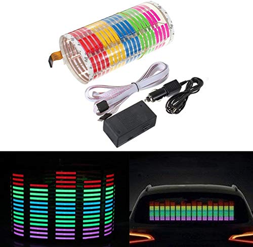 WONFAST® Sound Music Beat Activated Car Sticker Equalizer Rhythm LED Flash Light Audio Voice Rhythm Lamp (80x19cm) - size: 80x19cm