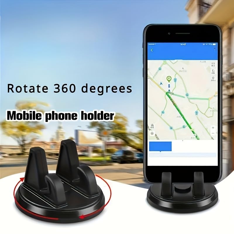 Universal 360-Degree Rotatable ABS Dashboard Mount, Anti-Slip Phone Holder, Car GPS Navigation Accessory, Adjustable Car Phone Stand, Suitable for Car Electronics. All Seasons