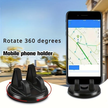 Universal 360-Degree Rotatable ABS Dashboard Mount, Anti-Slip Phone Holder, Car GPS Navigation Accessory, Adjustable Car Phone Stand, Suitable for Car Electronics. All Seasons