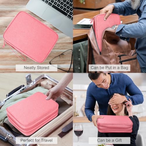 FYY Electronic Organizer, Travel Tech Pouch Bag, Extra Large, Pink - color: Pink, size: 10.8 x 8 x 3.15 inches