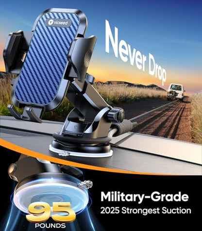 VICSEED Stable Car Phone Holder [Upgraded Strongest Suction, Won't Break] - color: Dark Blue