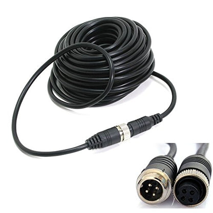 15m 50FT 4Pin Video Extension Cable Wire for Car Bus Truck Reversing Rear View Camera Motorhome Vehicle Backup Monitor CCTV System Waterproof