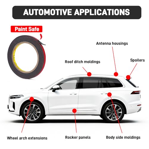3M Automotive Exterior Attachment Tape 3/8''×10.8 Ft - size: 3/8''×10.8 Ft