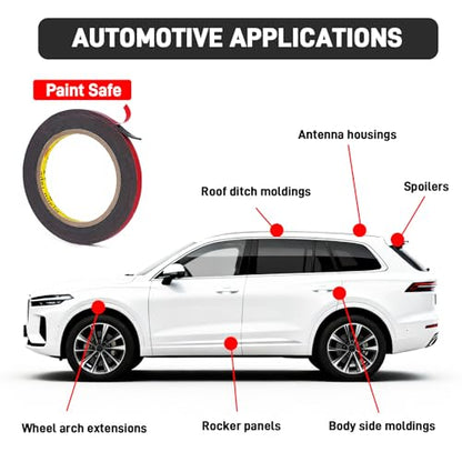 3M Automotive Exterior Attachment Tape 3/8''×10.8 Ft - size: 3/8''×10.8 Ft