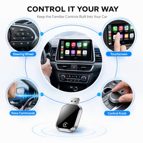 Wireless CarPlay and Android Auto Adapter for Factory Wired Systems,Silver