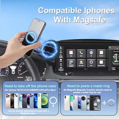 Car Phone Holder Compatible with Honda Accord 2018-2022 8-inch Screen Fixed Clip, Magnet Cell Phone Mount Compatible with MagSafe, Hand-Free 360° Rotation Phone Automobile Cradles Not Affect Air Vent - size: 18-22 Honda Accord