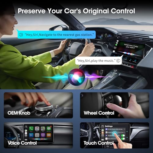 Wireless Carplay Adapter for iPhone, Convert Wired to Apple Carplay Wireless Adapter, Mini Size with Bluetooth 5.3 WiFi 5.8 GHz, Plug and Play, Connection Stable No Delay - color: Black