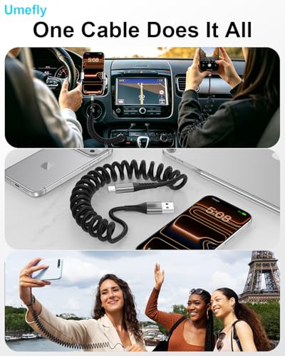 Coiled USB C to USB C Cable for Car, 2Pack 3FT Retractable Car Charger Cord - style: Coiled USB-C to USB-C