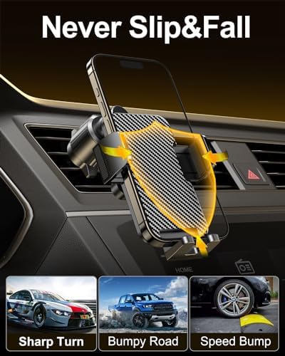 Phone Holders for Your Car [Never Blocking] Universal Car Phone Mount Hands Free Car Phone Holder for Car Vent Extension Clip Air Fit for iPhone Android Smartphone