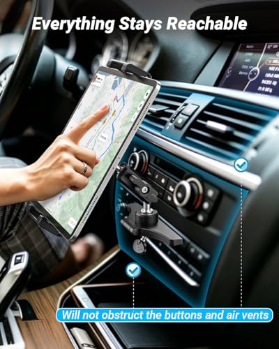 Metal Car CD Slot Tablet Mount Sturdy for 6.1-15.6" Tablet with case