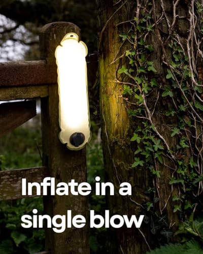 Inflatable Camping Lantern 11.8" Magnetic Hanging LED Tube Light IP66 Waterproof Foldable TPU Tent Light with USB-C Rechargeable for Outdoor Hiking Travelling Emergency Hurricane (White Light)