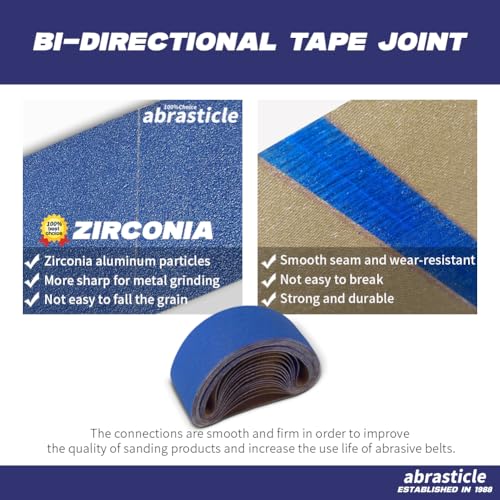 3" x 21" Zirconia Sanding Belts for Metal, 3 x 21 Inch Zirconia Metal Grinding Sand Paper, 16 PCS 4 Each of 60/80/120/240 Assorted Grits - size: 3" x 21" Assorted Grit(16 pack)