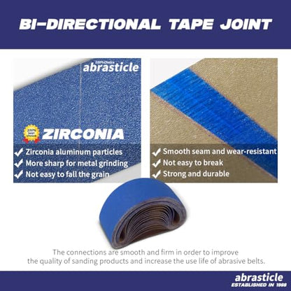 3" x 21" Zirconia Sanding Belts for Metal, 3 x 21 Inch Zirconia Metal Grinding Sand Paper, 16 PCS 4 Each of 60/80/120/240 Assorted Grits - size: 3" x 21" Assorted Grit(16 pack)