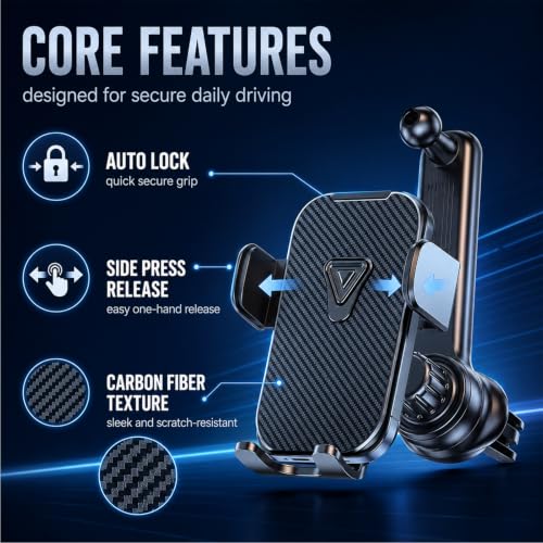 car phone holder vent mount,vent phone mount for car,car vent holder,car phone holder vent,vent phone holder,360-Degree Flexible Rotation Design,For Car Compatible With Iphone,Samsung,All 4–7” Phones