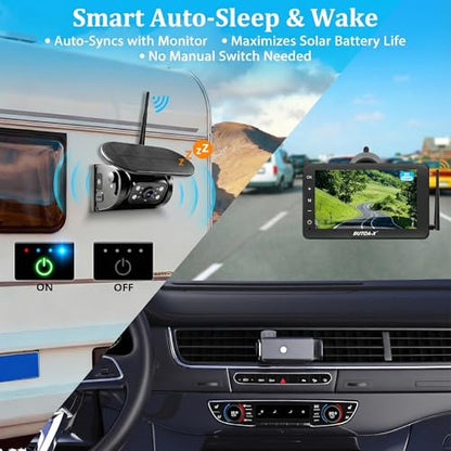 X7 2 Wireless Solar Magnetic Backup Camera for RV Truck - 15000mAh Battery Magnetic Hitch Camera 7” Monitor 320FT Range - 5th Wheel Hitch Gooseneck Travel Boat Horse Trailer Truck - size: 7" Monitor w/ 2-Cam