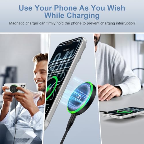 25W Samsung Magnetic Charger Fast Wireless Phone Charger Magsafe Charging Pad for Android Samsung Galaxy S26 Ultra/S26 Plus/S25 Ultra/S24/S23/S22/S21/S20/Google Pixel 10a/10 Pro/9a/9/8a/7a/8/7 Pro/6 - color: Black