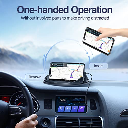 Loncaster Car Phone Holder, Car Phone Mount Silicone Car Pad Mat for Various Dashboards, Slip Free Desk Phone Stand Compatible with iPhone, Samsung, Android Smartphones, GPS Devices and More, Black - color: Black-1pack