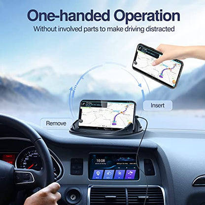 Loncaster Car Phone Holder, Car Phone Mount Silicone Car Pad Mat for Various Dashboards, Slip Free Desk Phone Stand Compatible with iPhone, Samsung, Android Smartphones, GPS Devices and More, Black - color: Black-1pack