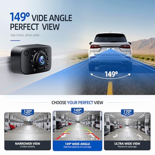 eRapta Backup Camera, AHD & CVBS License Plate Rear/Front View Back Up Camera for Car/Truck/SUV/Pick up, IP69K Waterproof LED Universal Reverse Camera-AGQT01 - color: Dark Black