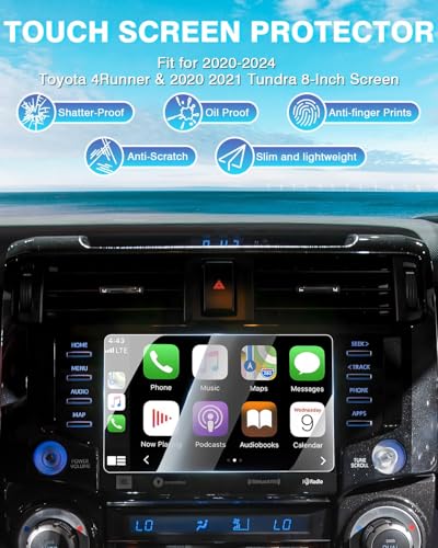 Karltys [Upgrade 2PCS 2020~2024 Toyota 4Runner 8-Inch Screen Protector [No Glare & Fingerprint] for HD Touchscreen 9H Tempered Glass Ultra Clear Radio Screen Cover - size: 2020~2024 Toyota 4Runner 8-Inch