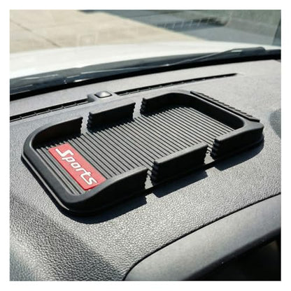 Car Dashboard Cell Phone Holder, Anti-Slip Double-Groove Car Dash Sticky Mat with Number Plate, Multifunctional Auto Interior Gripping Gel Pad Organizer for Navigation, Keys(Sport) - size: Sport