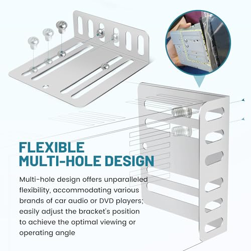 NuIth Double DIN Installation Kit, Universal Fit Metal Radio/DVD Player/Fitting Cage Mounting Bracket, Car Stereo Mounting Frame W/ Screws, 2.8x3x0.9 Inches