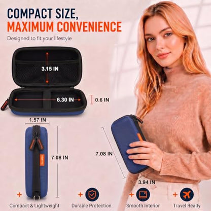 Small Hard EVA Carrying Case for Power Bank, External Hard Drive, Charger - color: Blue