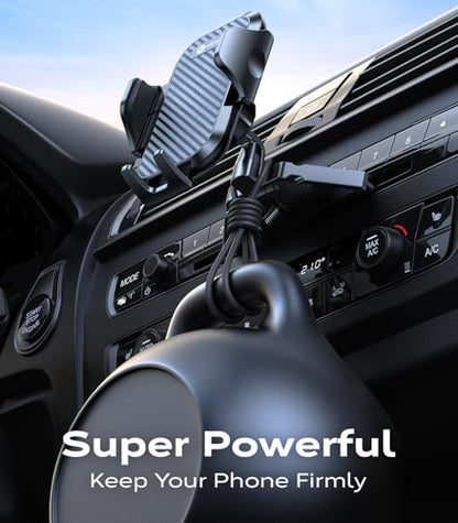 VICSEED Secure Hold Car Phone Holder, Upgraded CD Slot&Air Vent Metal Clip - color: Classic Black