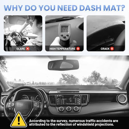 Sunsdrew Dash Cover for 2013-2018 Toyota RAV4 Dashboard Cover Mat for Altima Accessories Sunshade Nonslip Mesh Protector No Glare - size: 13-18 RAV4 Dash Cover