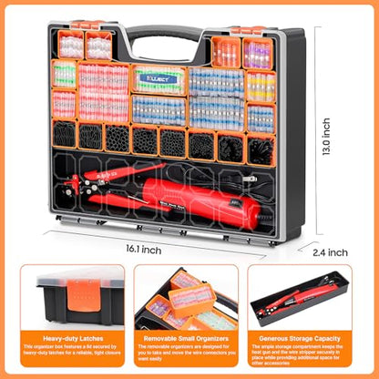 Ultimate All-in-One Heat Shrink Solder Seal Wire Connectors Kit – Wire Striper, Heat Gun, Kuject 2000PCS Waterproof Solder Stick Butt Connectors, Electrical Wiring Connector Kit for Marine Automotive