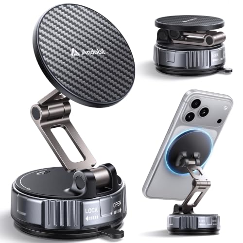 andobil 2026 Upgraded for Magsafe Car Mount [3-Axis Adjustable, 108LBS+ Strongest Scution] Vacuum Magnetic Phone Holders for Your Car, Rotatable Car Phone Holder Mount for iPhone 17 Pro Max 16 15 14