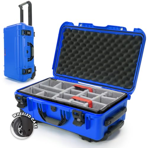 NANUK 935 Hard Case for Camera & Lenses with Padded Divider – Waterproof Equipment Case with Wheels, 22” x 14” x 9” – Dustproof, Impact Resistant, Carry-On Approved for Most Airlines – Blue - color: Blue, style: Padded Divider