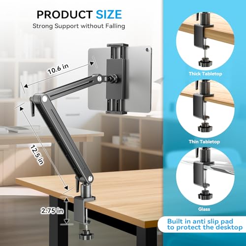Jakeko 15.6" Portable Monitor Stand Tablet Arm Mount Holder Built-in Wrench - size: up to 15.6"