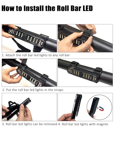 SUNPIE UTV Dome Light Battery Powered Roll Cage Bar Interior LED for SXS - color: 1 PC of White