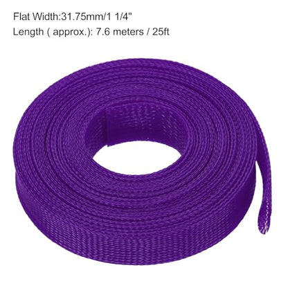 uxcell Expandable Sleeving, 1 1/4-inch 25ft Cable Sleeve, Purple - color: Purple, size: 1 1/4-inch x 25ft