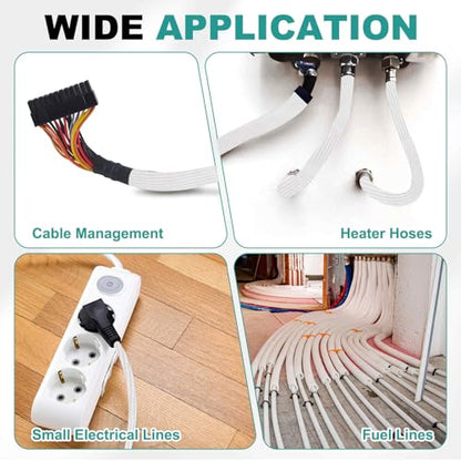 HARFINGTON Braided Sleeving 6.6ft x 3/4" High Temp Fiberglass Braid Cable Sleeve for Automotive Home Office Cables Video Cord Management Cable Protection - size: 6.6ft x 3/4"
