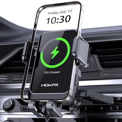 Wireless Car Charger, 15W Fast Charging Auto Clamping Car Mount Charger - style: CD Slot Mount