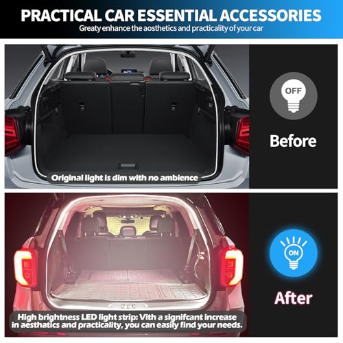 HOLDCY Car Trunk Cargo LED Strip Light, 12V White 6000K, 118.11in - color: White/6000K, size: 118.11 inches