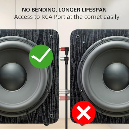 3.5mm to 2 RCA Cable, Angle 2RCA Male to 3.5mm Male Auxiliary Stereo Audio Y Splitter Cable Compatible with TV, Smartphones, MP3, Tablets, Speakers, Home Theater, etc (1.5m/59inch) - size: 1.5M/4.9FT, style: RCA angled
