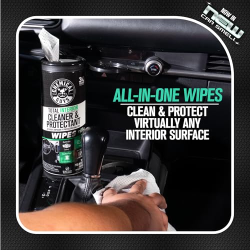 Chemical Guys, Total Interior New Car Smell Cleaner & Protect Wipes, 2 Pack - size: 2 Pack (60 Ct)