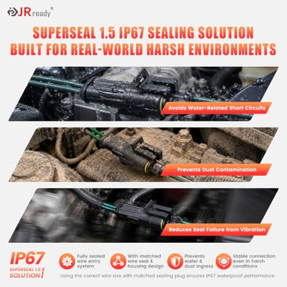 JRready Waterproof Wire Connector Kit Superseal 1.5 Series 2 3 4 6Pin Connectors with Pin Removal Tool ACTCRH3A01 - color: 2/3/4/6 Pin Connector Kit