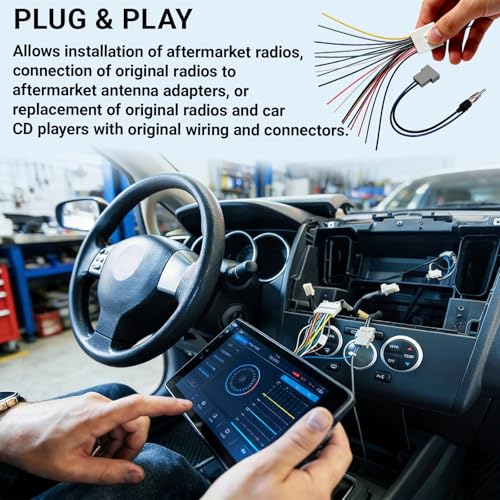Radio Wiring Harness Kit with Antenna Adapter & Steering Wheel Control Wire, Install Aftermarket Stereo Wire Cable Connector Adaptor Compatible with 2008-2013 Infiniti/Subaru